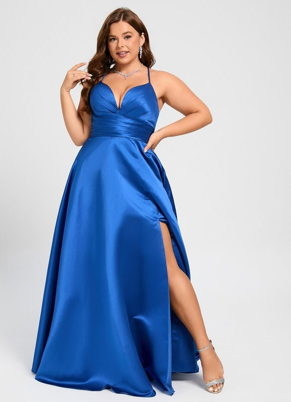 Robe de Soirée Satinée Rubis - gallery 9