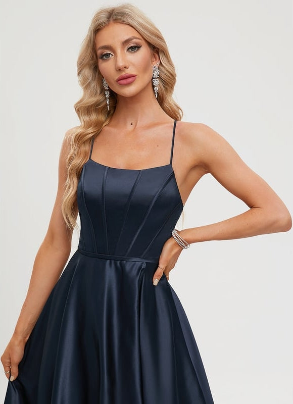 Robe de Soirée Satin Monochrome - gallery 3