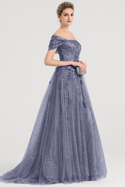 Robe de Soirée Satinée Étoilée - gallery 3