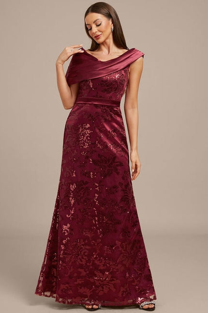 Robe de Soirée Satin Drapée Chic - gallery 2