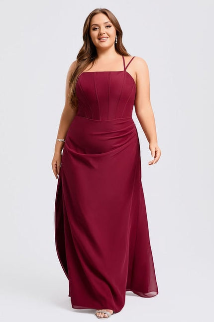 Robe de Soirée Mousseline Rubis - gallery 8