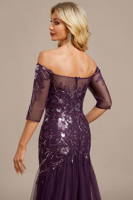 Robe de Soirée Violette Élégante - gallery 7