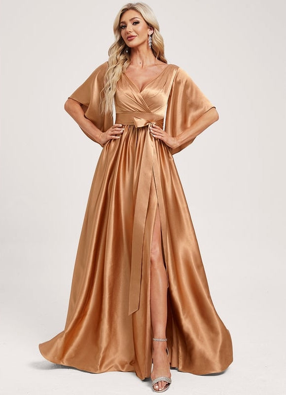 Robe de Soirée Dorée Fluide