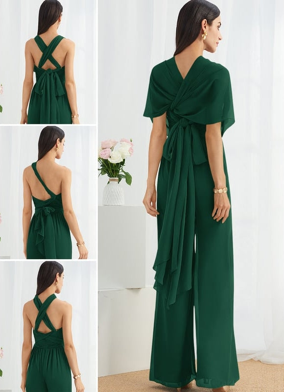 Robe de Soirée Chiffon Émeraude - gallery 1