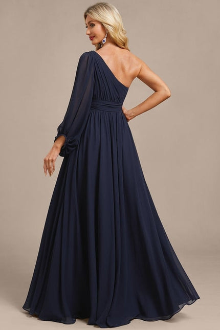 Robe de Soirée Mousseline Asymétrique - gallery 6