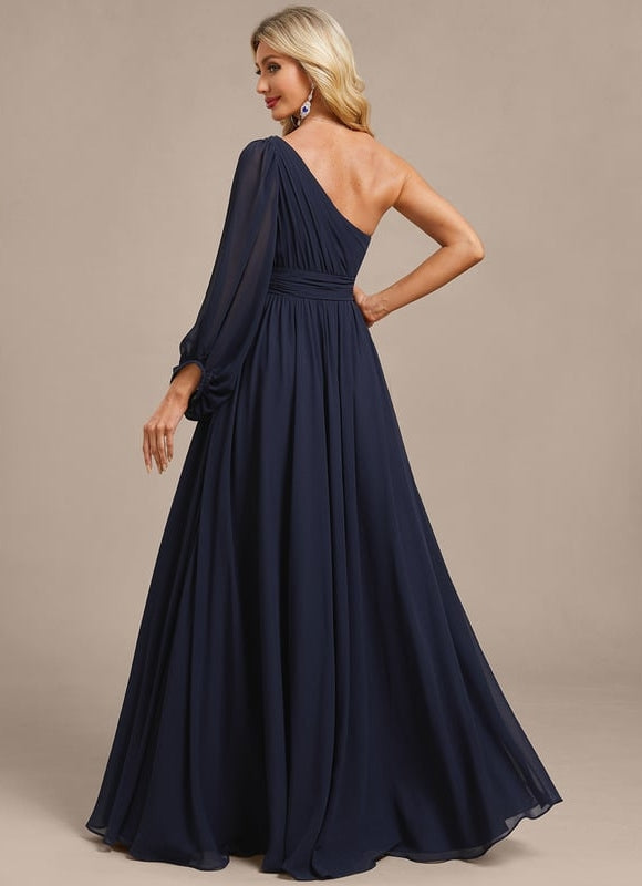 Robe de Soirée Mousseline Asymétrique - gallery 6