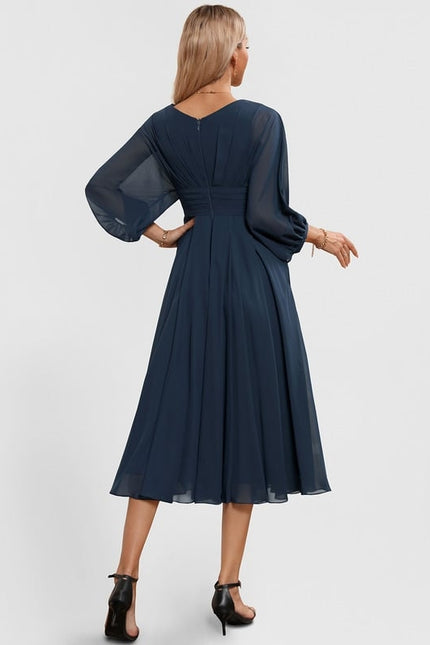 Robe de Soirée Florale Marine - gallery 4