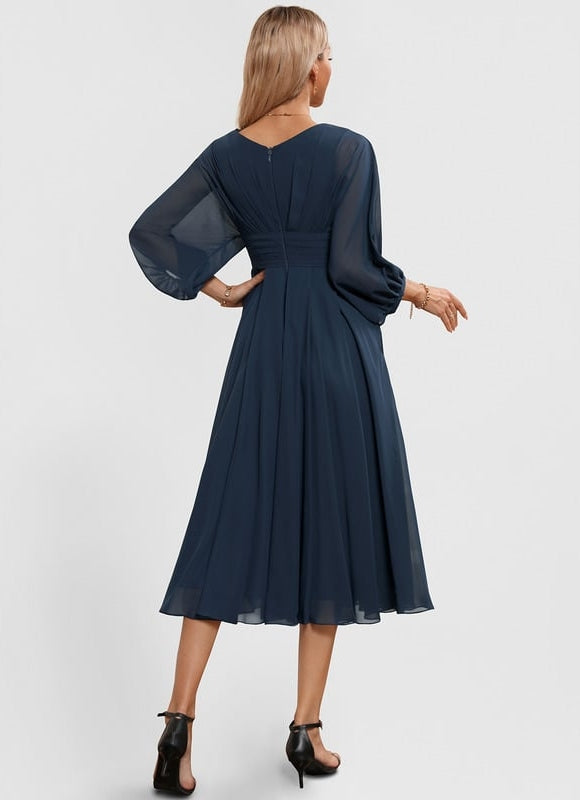 Robe de Soirée Florale Marine - gallery 4
