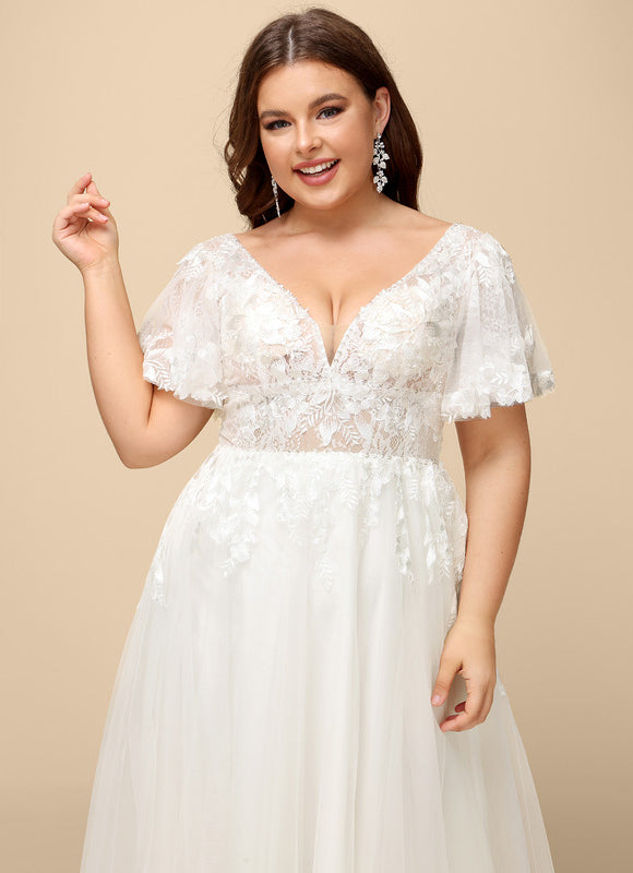 Robe De Soirée Avec Tulle Travaillé - gallery 7