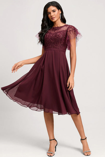 Robe de Soirée Bordeaux Évanescent
