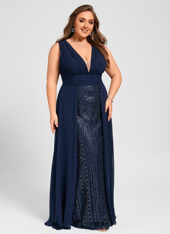 Robe de Soirée Élégance Marine Pailletée - gallery 9