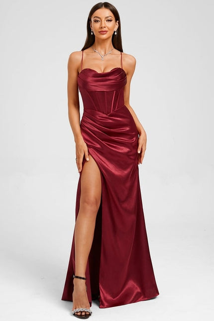 Robe de Soirée Bordeaux Élégante - gallery 5