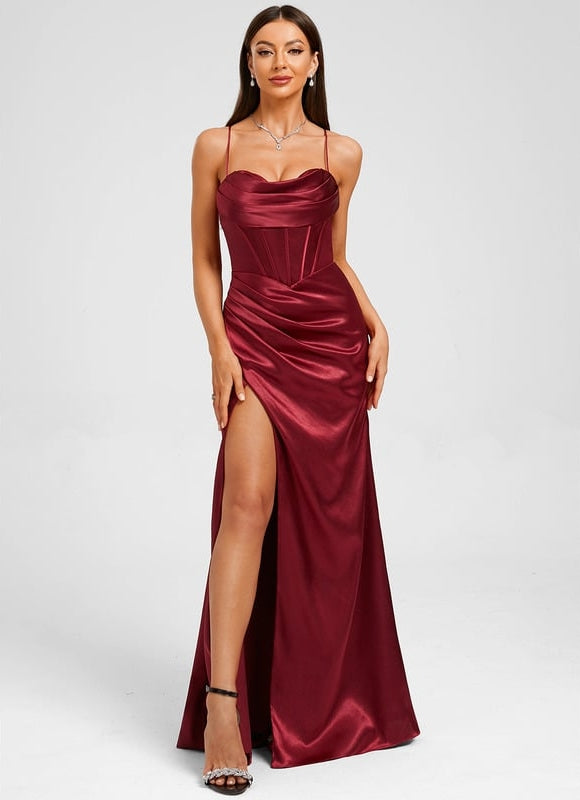 Robe de Soirée Bordeaux Élégante - gallery 5
