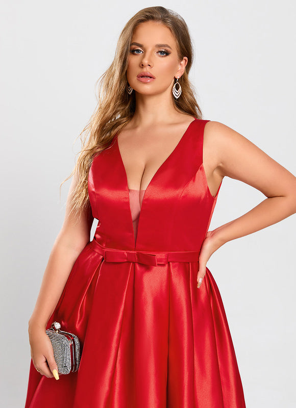 Robe de Soirée Satin À Volants - gallery 8