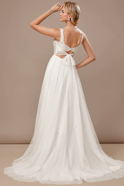 Robe De Soirée Blanche Dentelle - gallery 6