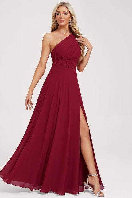 Robe de Soirée Bordeaux Fluide - gallery 3