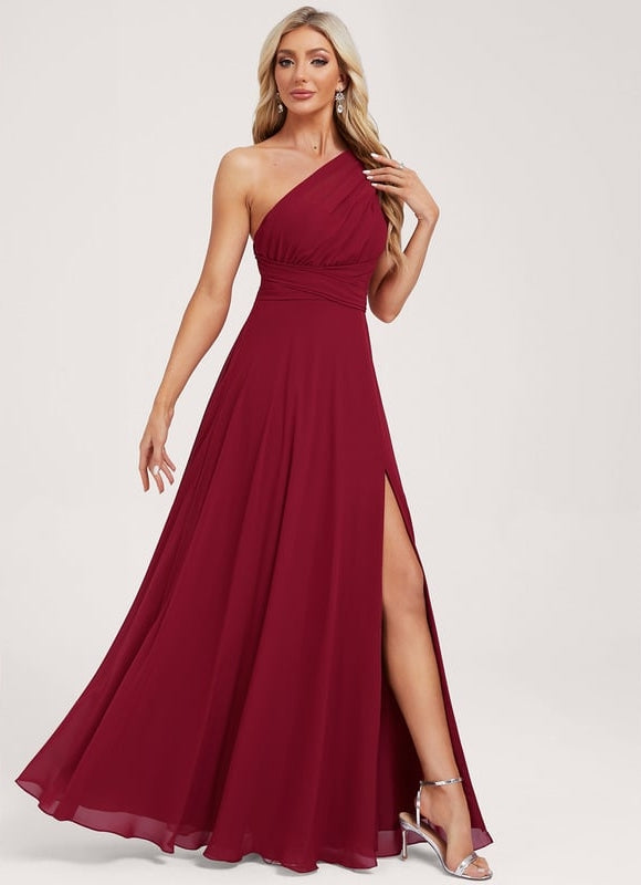 Robe de Soirée Bordeaux Fluide - gallery 3