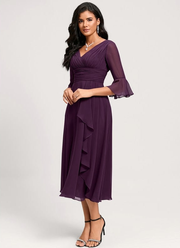 Robe de Soirée Florale Marine - gallery 3