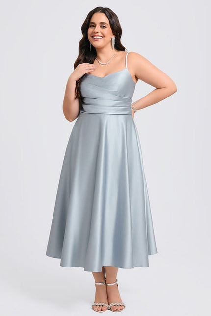 Robe de Soirée Satinée Céleste - gallery 6