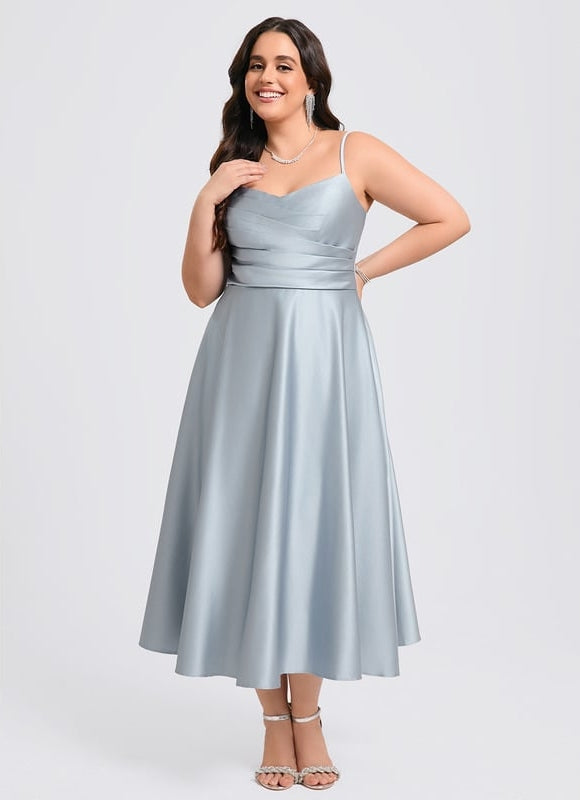 Robe de Soirée Satinée Céleste - gallery 6