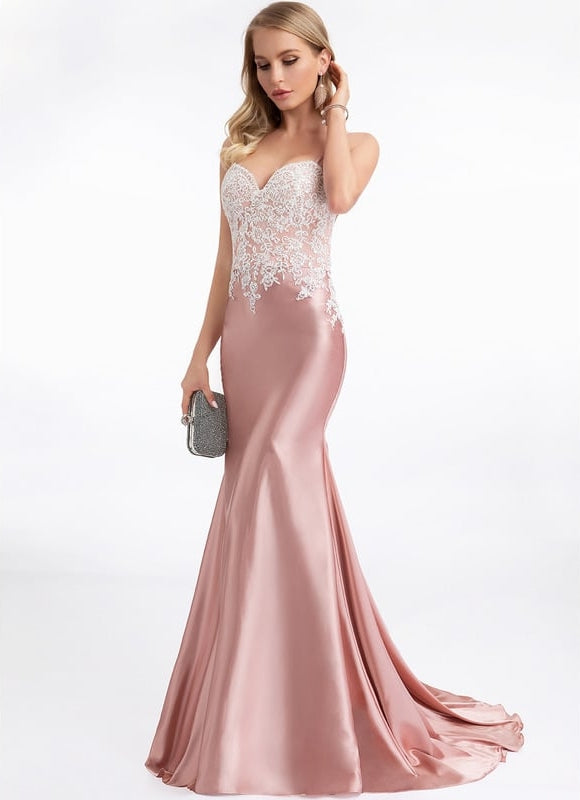 Robe de Soirée Rosée Élégante