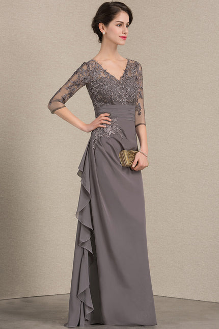 Robe de Soirée Élégance Grise Flottante - gallery 3