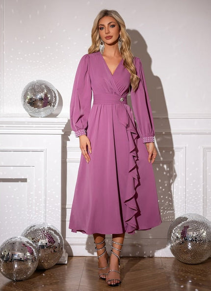 Robe de Soirée Mauve Élégante