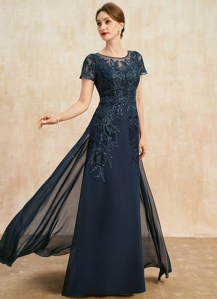 Robe de Soirée Élégance Marine Cristalline