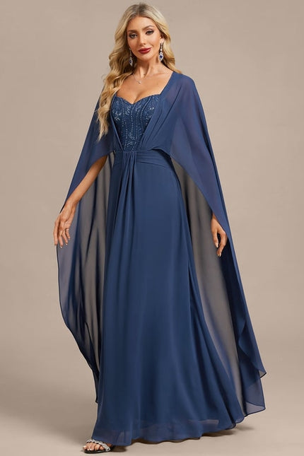 Robe de Soirée Fluide Bleue - gallery 3