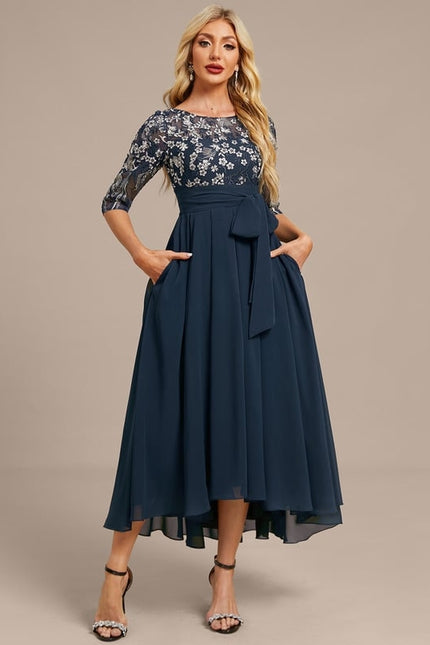 Robe de Soirée Fluide Marine Élégante - gallery 3
