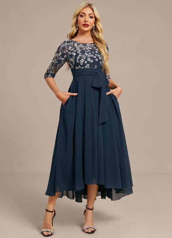 Robe de Soirée Fluide Marine Élégante - gallery 3