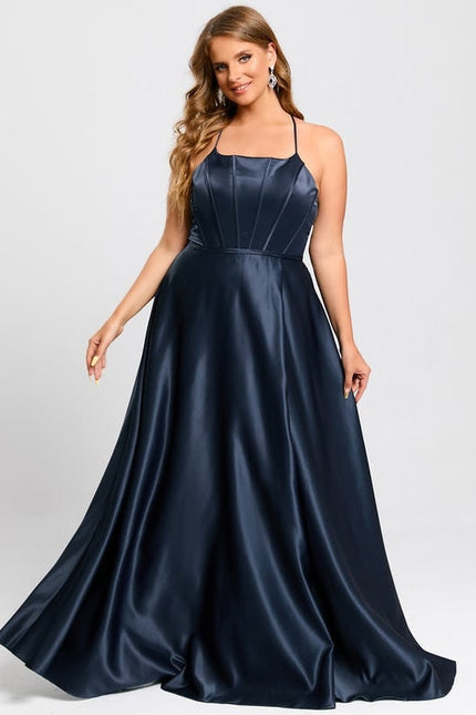 Robe de Soirée Satin Monochrome - gallery 7