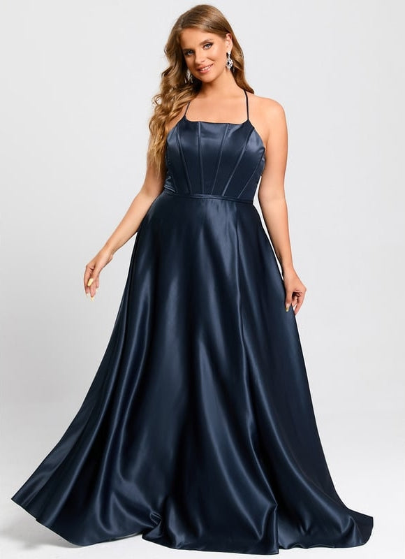 Robe de Soirée Satin Monochrome - gallery 7