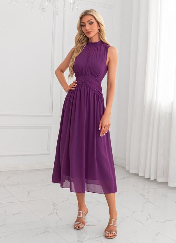 Robe de Soirée Violette Fluide - gallery 6