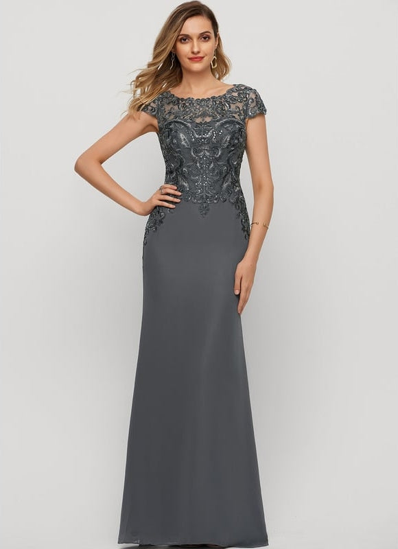 Robe de Soirée Satin Gris Perle