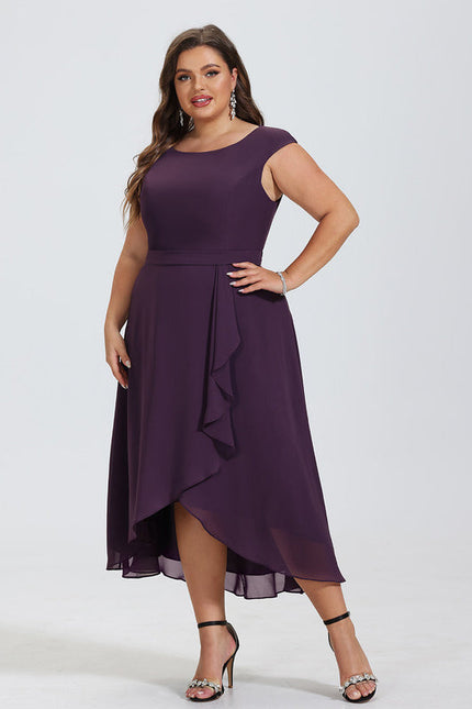 Robe de Soirée Vaporeuse Prune - gallery 7