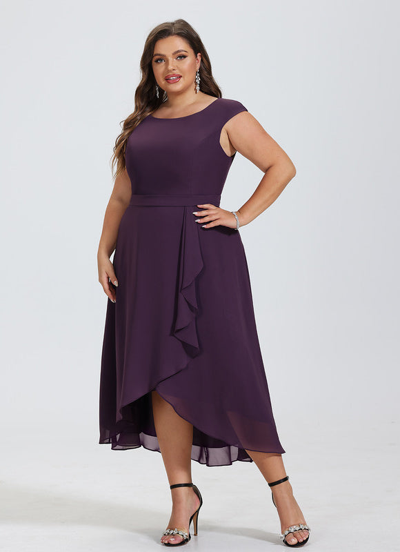 Robe de Soirée Vaporeuse Prune - gallery 7