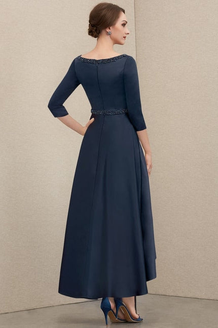 Robe de Soirée Nuit Marine Satinée - gallery 1
