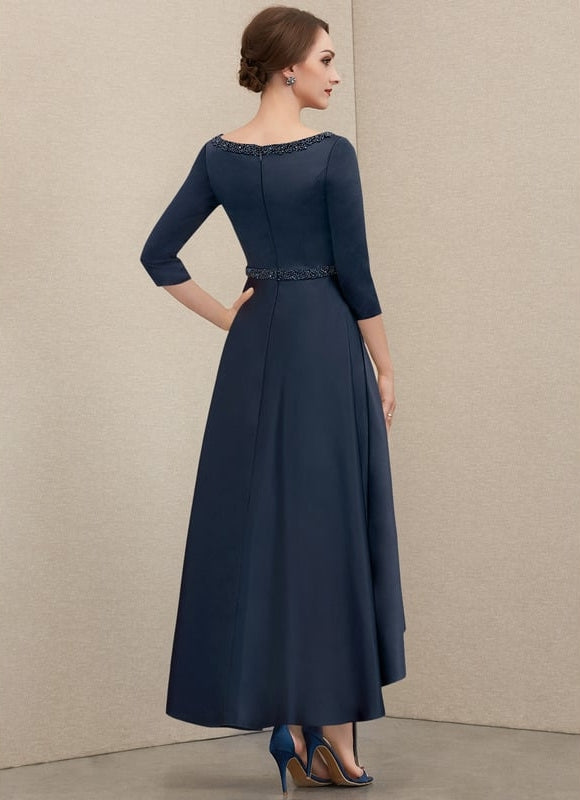 Robe de Soirée Nuit Marine Satinée - gallery 1