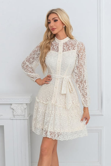 Robe de Soirée Dentelle Écrue - gallery 3