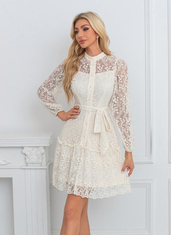 Robe de Soirée Dentelle Écrue - gallery 3