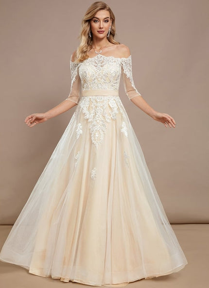 Robe De Soirée Beige Paillette