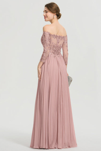 Robe de Soirée Satinée Rosée - gallery 6