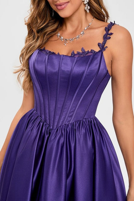 Robe de Soirée Violet Satiné