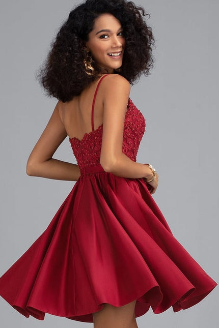 Robe de Soirée Voile Rubis Rêvé - gallery 3