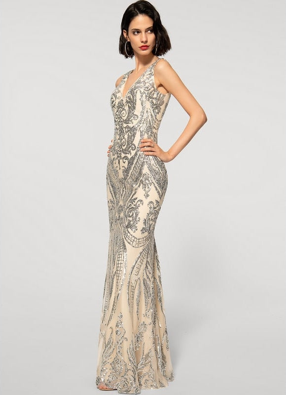 Robe de Soirée Émeraude Scintillante - gallery 2
