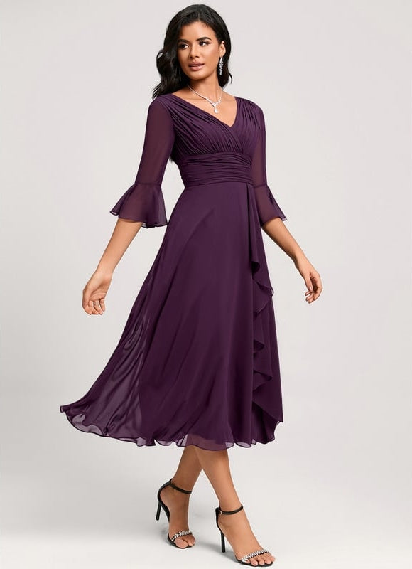 Robe de Soirée Florale Marine - gallery 4