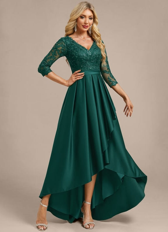 Robe Soirée Asymétrique Émeraude - gallery 4