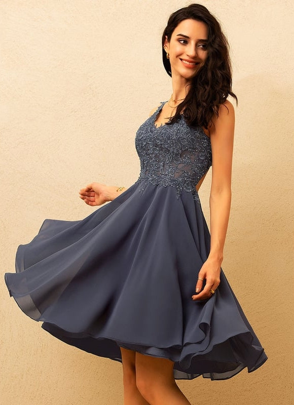 Robe de Soirée Bleu Envoûtant