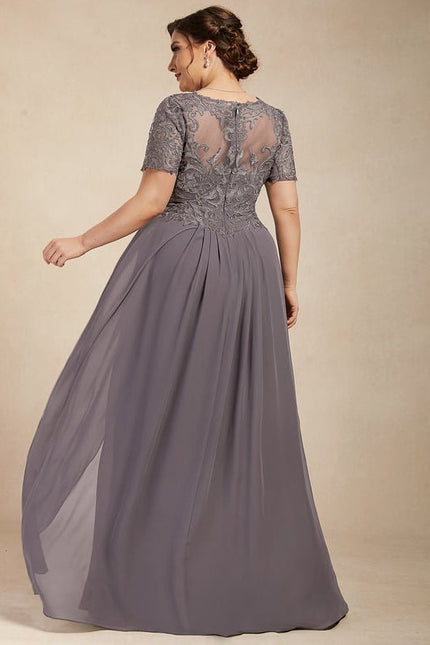 Robe de Soirée Élégance Grise Fendue - gallery 8